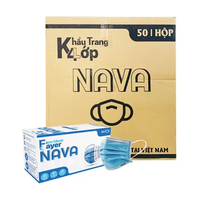 Khẩu Trang Y Tế 4 Lớp Nava Xanh
